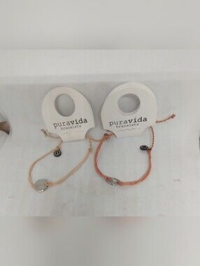 Lot of Pura Vida New 2 Bracelets Pink Wave & Aloha Pineapple Pura Vida New